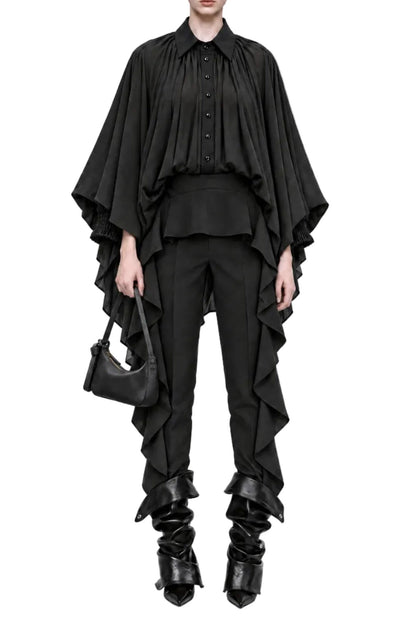 OVERSIZED EUCALYPTUS SILK BLOUSE