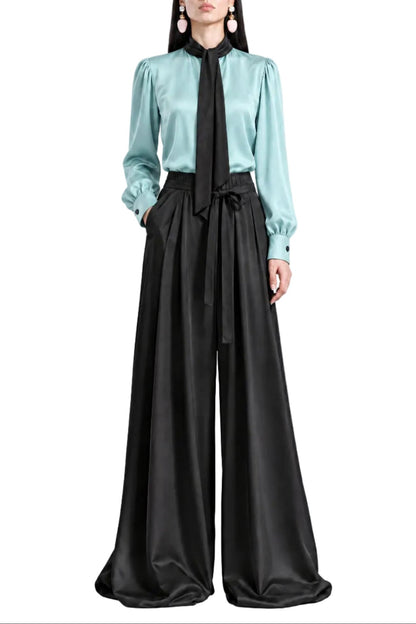 Ocean Scarf Relaxed Blouse