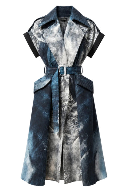 Whales Oversized Sleeveless Trench Coat