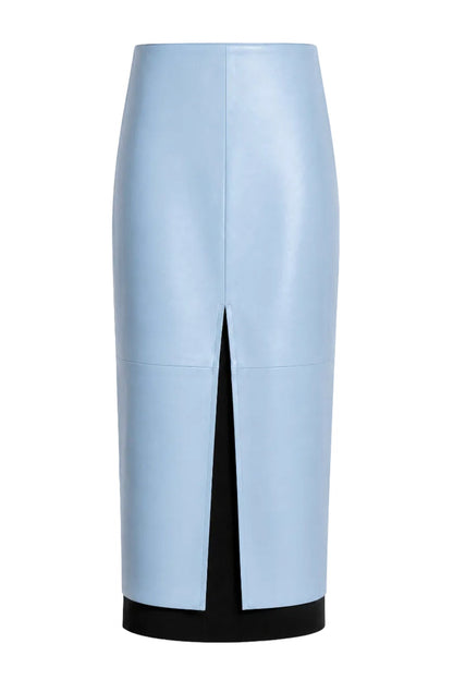 OLIVE VEGAN PENCIL SKIRT