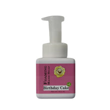 Birthday Cake Foaming Hand Soap in a white bottle and a pink label