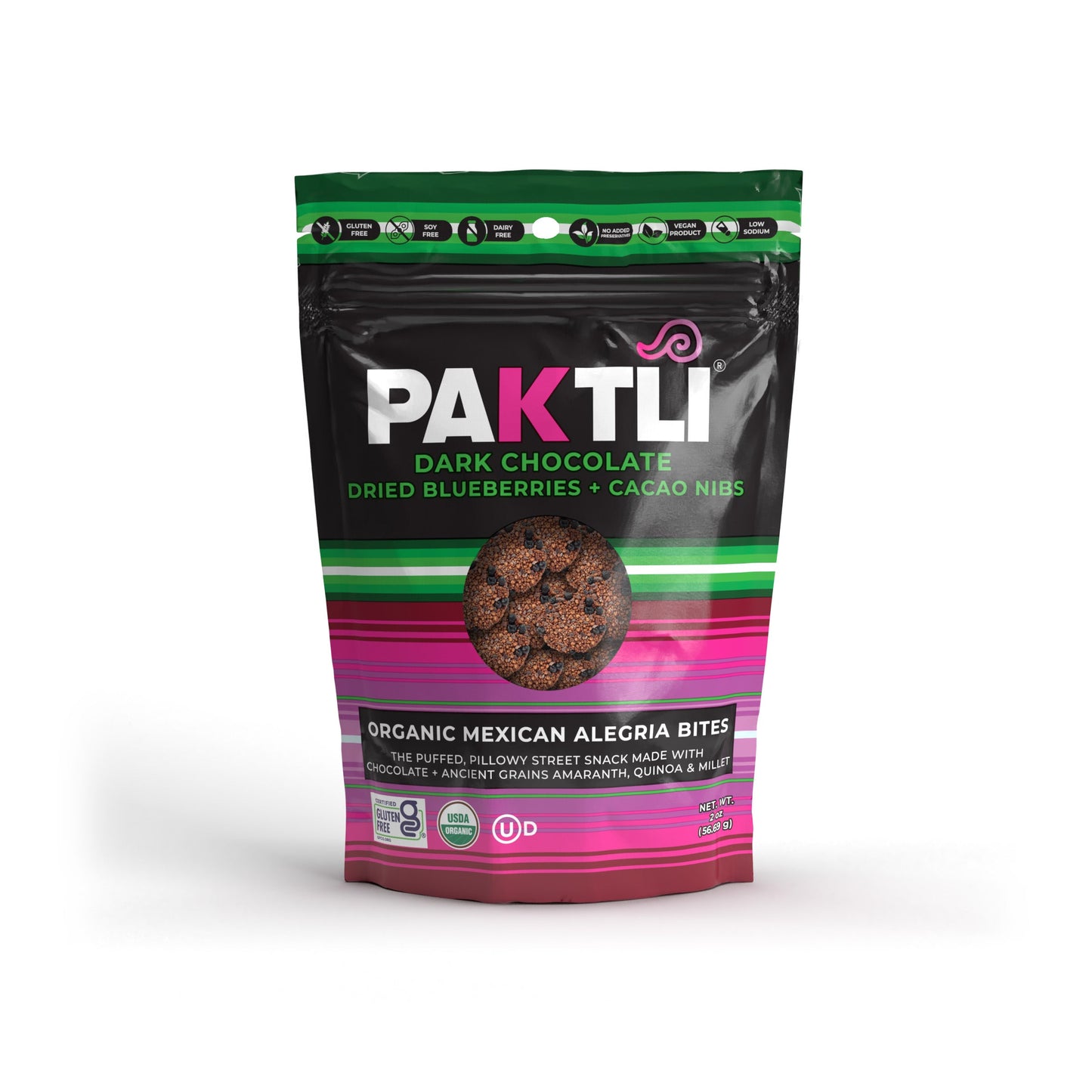 NEW Dark Chocolate Alegria Bites w/ Blueberries + Cacao Nibs (Wholesale)