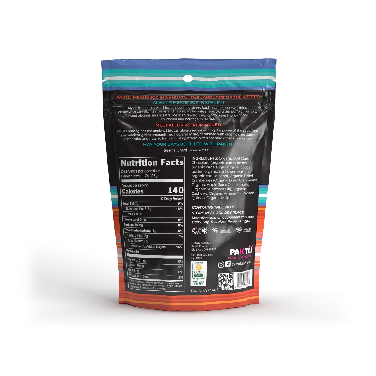 NEW Extra Dark Chocolate Alegria Bites w/ Cranberries + Cashews