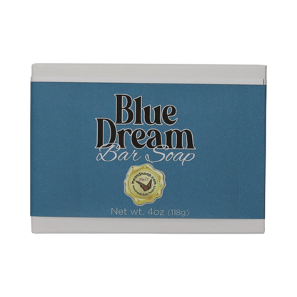 Blue Dream Bar Soap shown in a white box with a blue label