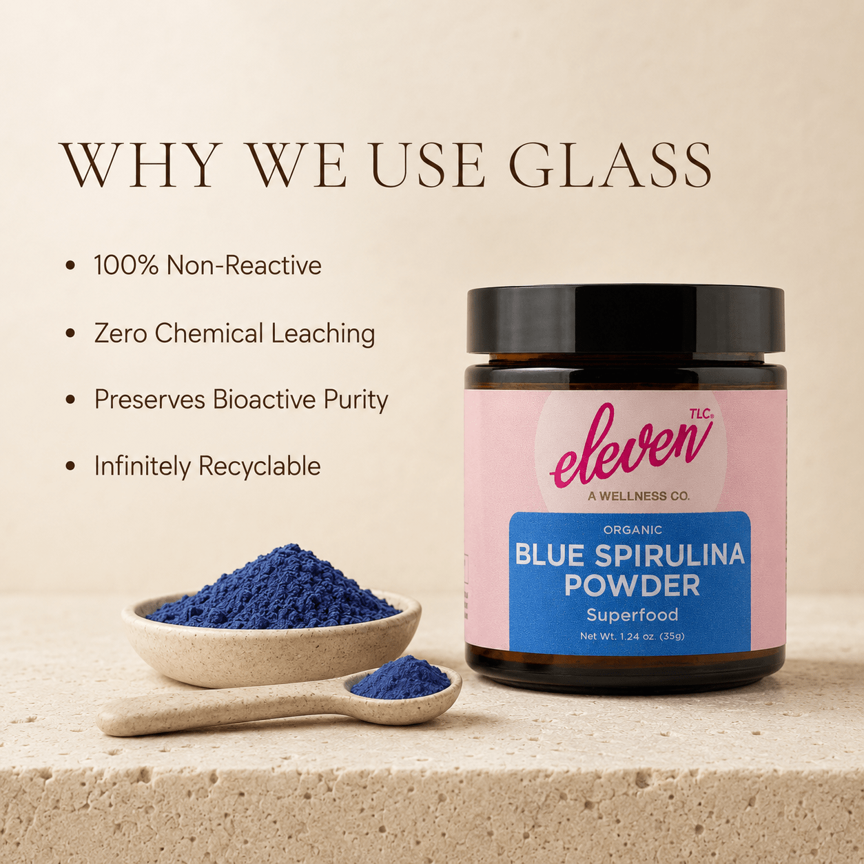 Organic Blue Spirulina Powder – Vegan Superfood for Smoothies & Lattes - Vegan America