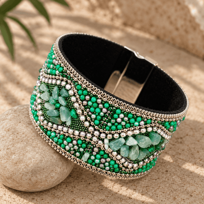 Boho Sparkle Magnetic Cuff Bracelet - Vegan America