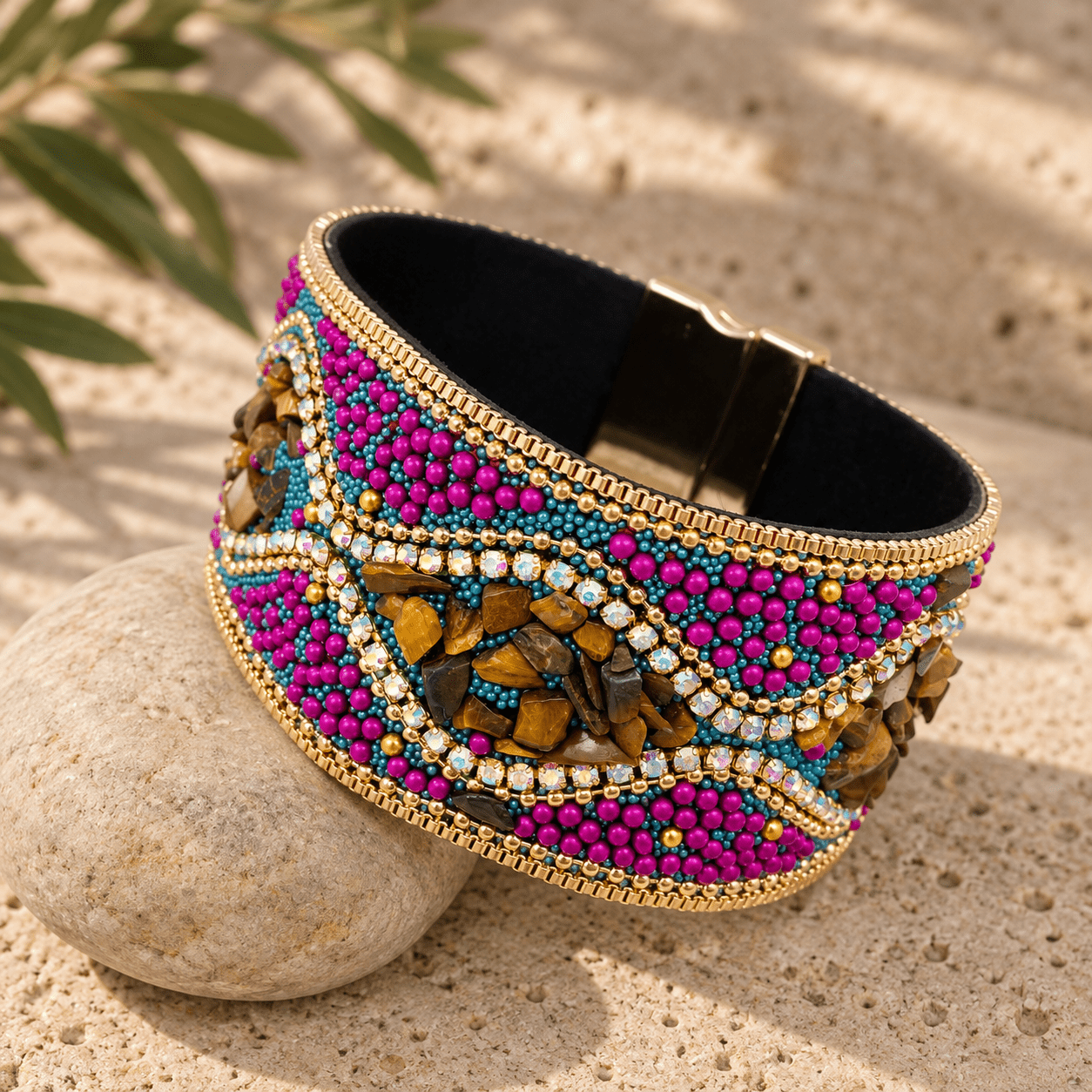 Boho Sparkle Magnetic Cuff Bracelet - Vegan America