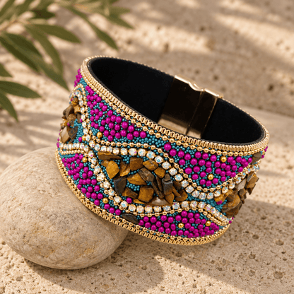 Boho Sparkle Magnetic Cuff Bracelet - Vegan America