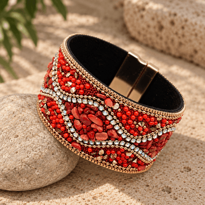 Boho Sparkle Magnetic Cuff Bracelet - Vegan America