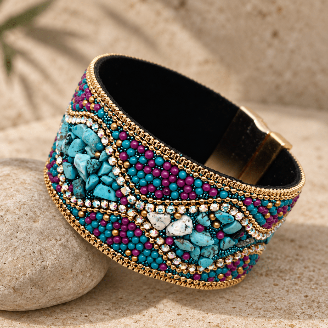Boho Sparkle Magnetic Cuff Bracelet - Vegan America