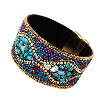 Boho Sparkle Magnetic Cuff Bracelet - Vegan America