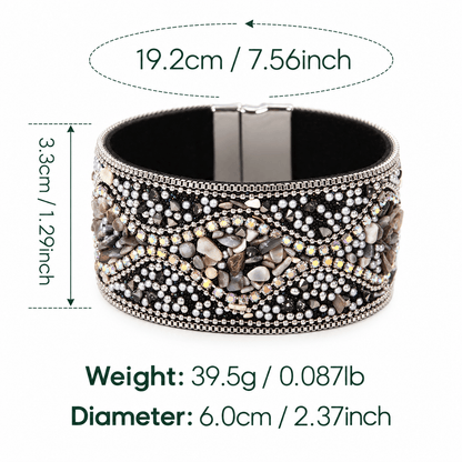 Boho Sparkle Magnetic Cuff Bracelet - Vegan America
