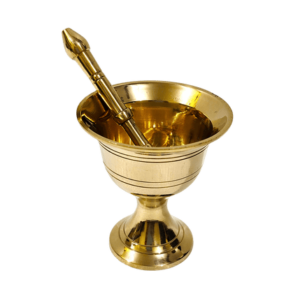 Mini Brass Mortar & Pestle for Saffron – Traditional Handcrafted Design - Vegan America