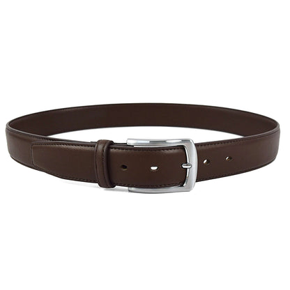 CLOSEOUT - Professional 2 - Brushed Silver PVD 5.0 Vegan Belt - Brown 32-36