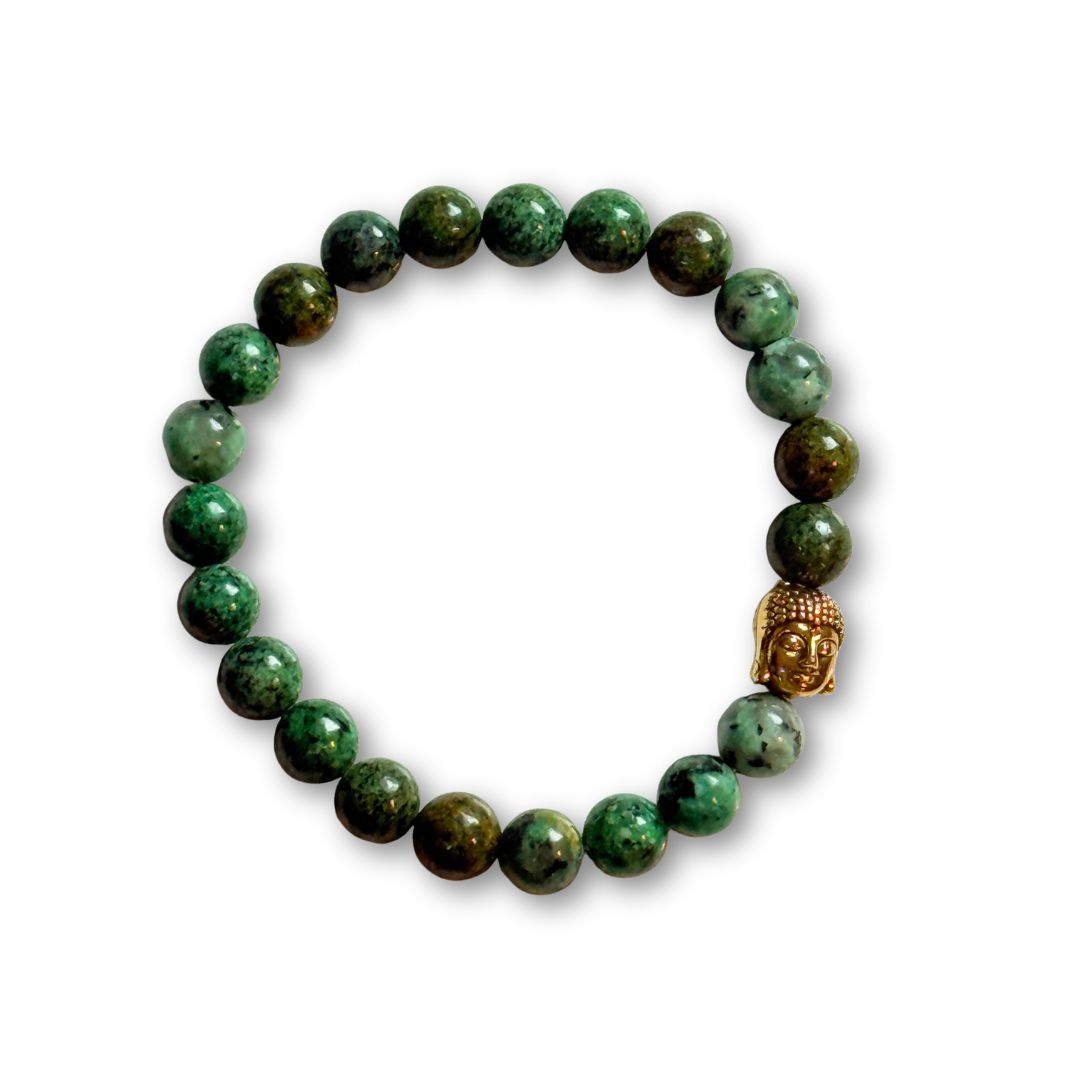 Buddha Crystal Beaded Bracelet - African Turquoise
