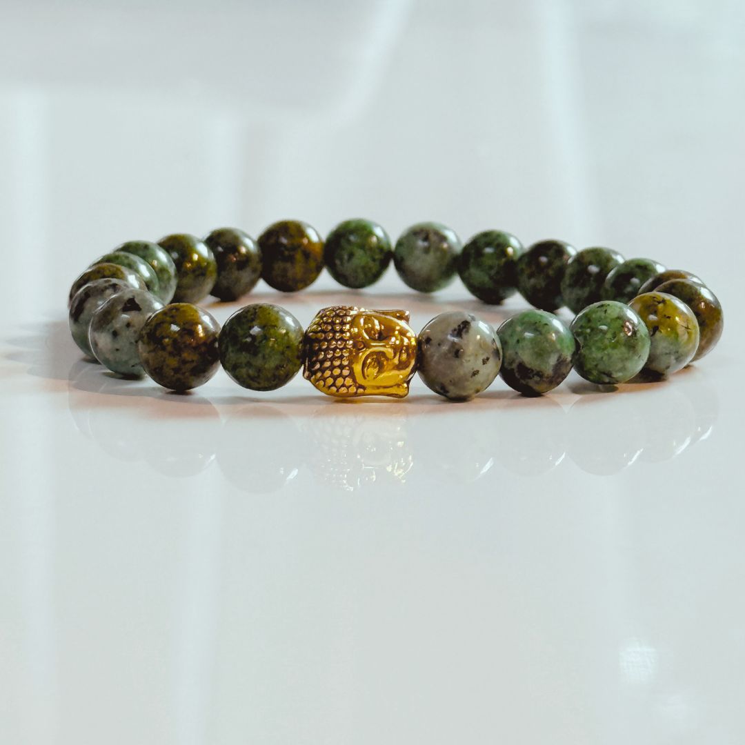 Buddha Crystal Beaded Bracelet - African Turquoise