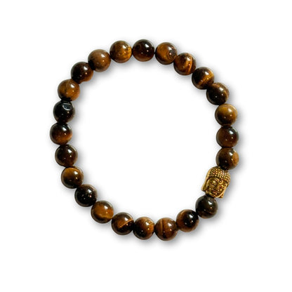 Buddha Crystal Beaded Bracelet - Tiger Eye