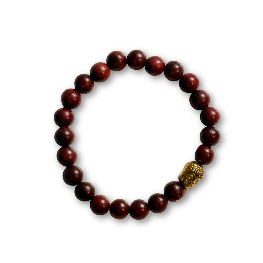 Buddha Crystal Beaded Bracelet - Wood