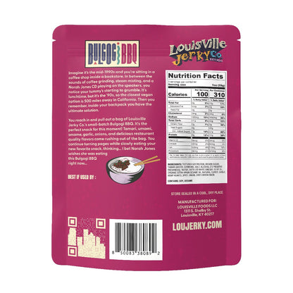 Bulgogi BBQ package, back with ingredients and Nutrition Facts.
