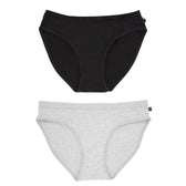 Ethical Women's Bikini Underwear (2 Pack Black and Grey) - Vegan America