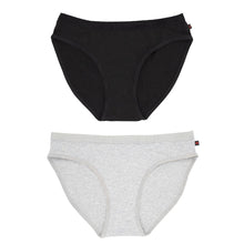 Ethical Women's Bikini Underwear (2 Pack Black and Grey)