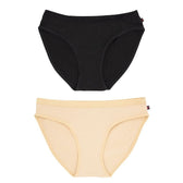 Ethical Women's Bikini Underwear (2 Pack Black and Latte) - Vegan America