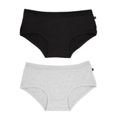 Ethical Women's Boyleg Underwear (2 Pack Black and Grey) - Vegan America