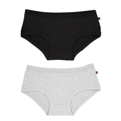 Ethical Women's Boyleg Underwear (2 Pack Black and Grey)