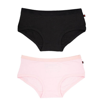 Ethical Women's Boyleg Underwear (2 Pack Black and Pink)