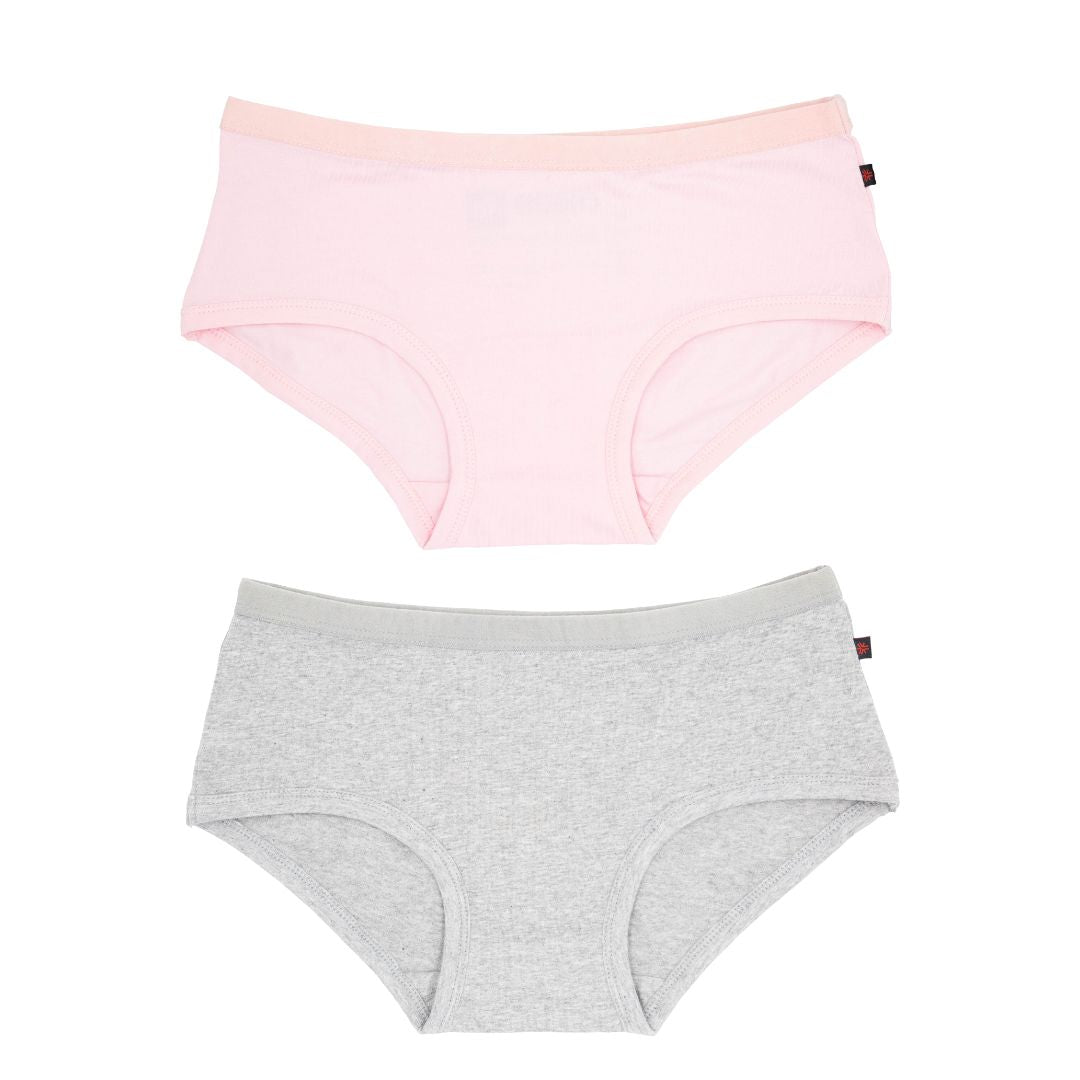 Ethical Women's Boyleg Underwear (2 Pack Pink and Grey)