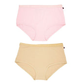 Ethical Women's Full Brief Underwear (2 Pack Pink and Latte) - Vegan America