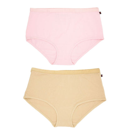 Ethical Women's Full Brief Underwear (2 Pack Pink and Latte)