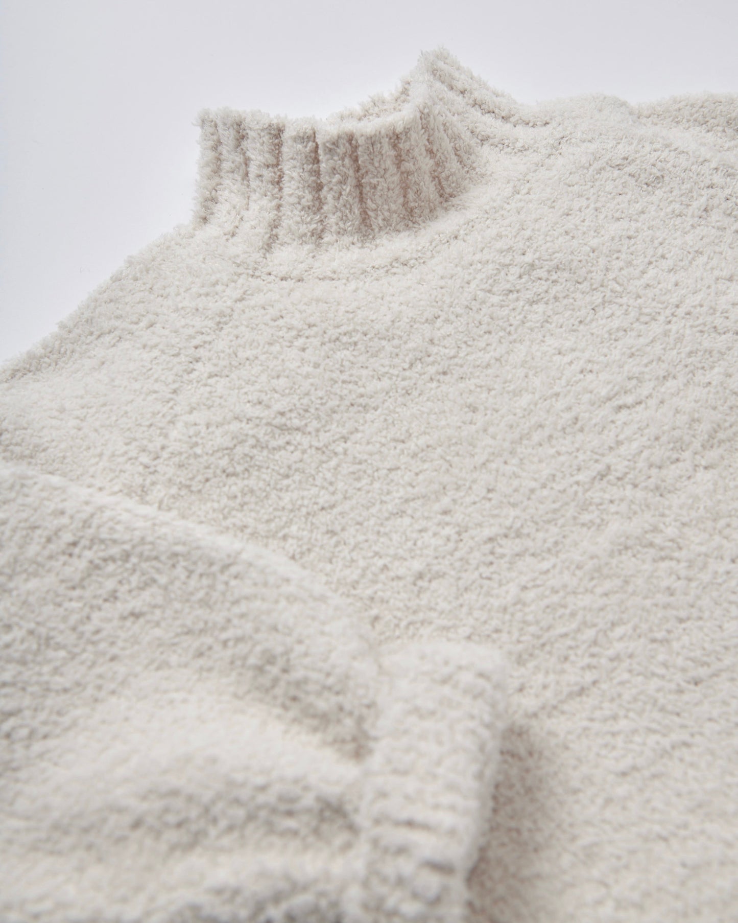 Boxy Mock Neck Sweater - Fuzzy