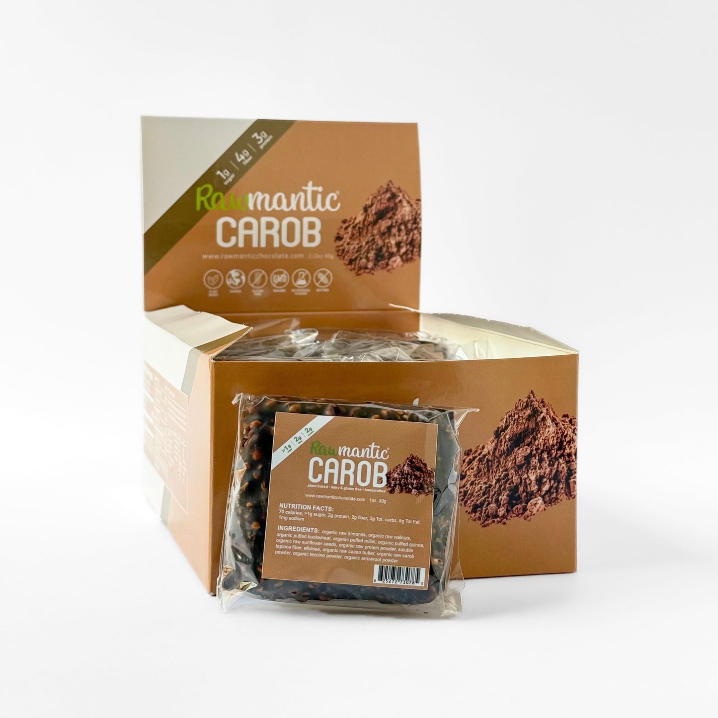 Vegan Carob Mini Protein Bar. Pack of 20