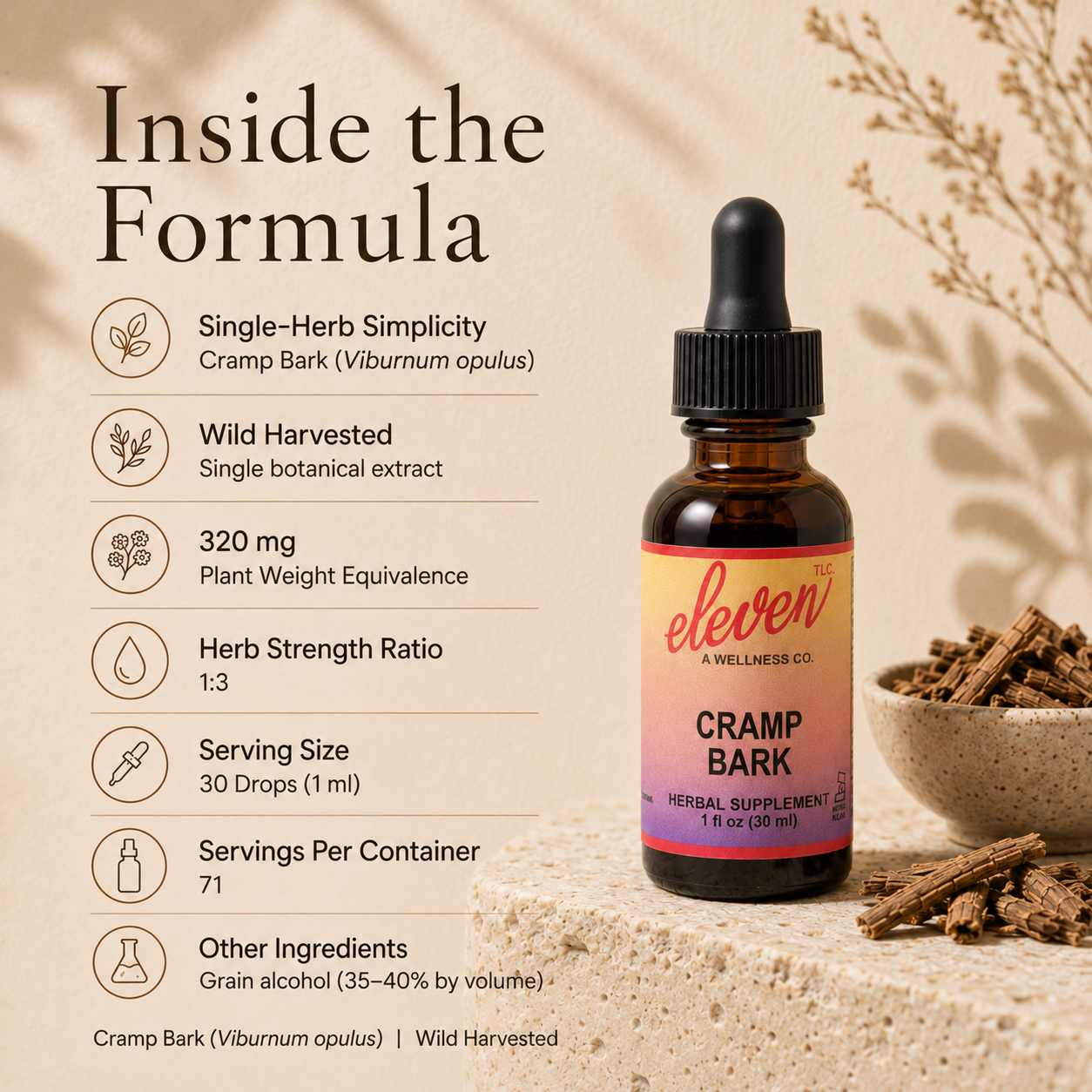 Cramp Bark Tincture | Menstrual Comfort | 1 oz