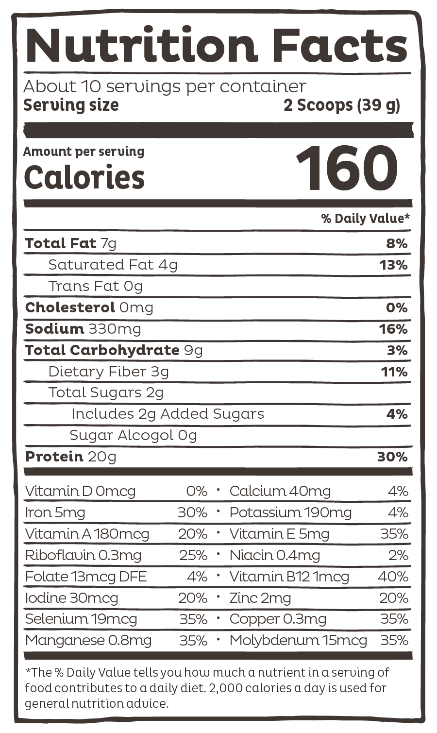 KOS Organic Plant Protein, Chocolate, 10 Servings