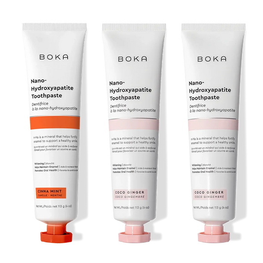 Cinna Mint 3 Pack Nano (n-Ha) Toothpaste in cinnamon flavor freshens breath.