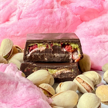 Cotton Candy Angel Hair Dubai chocolate plant based, vegan Bar. 90g