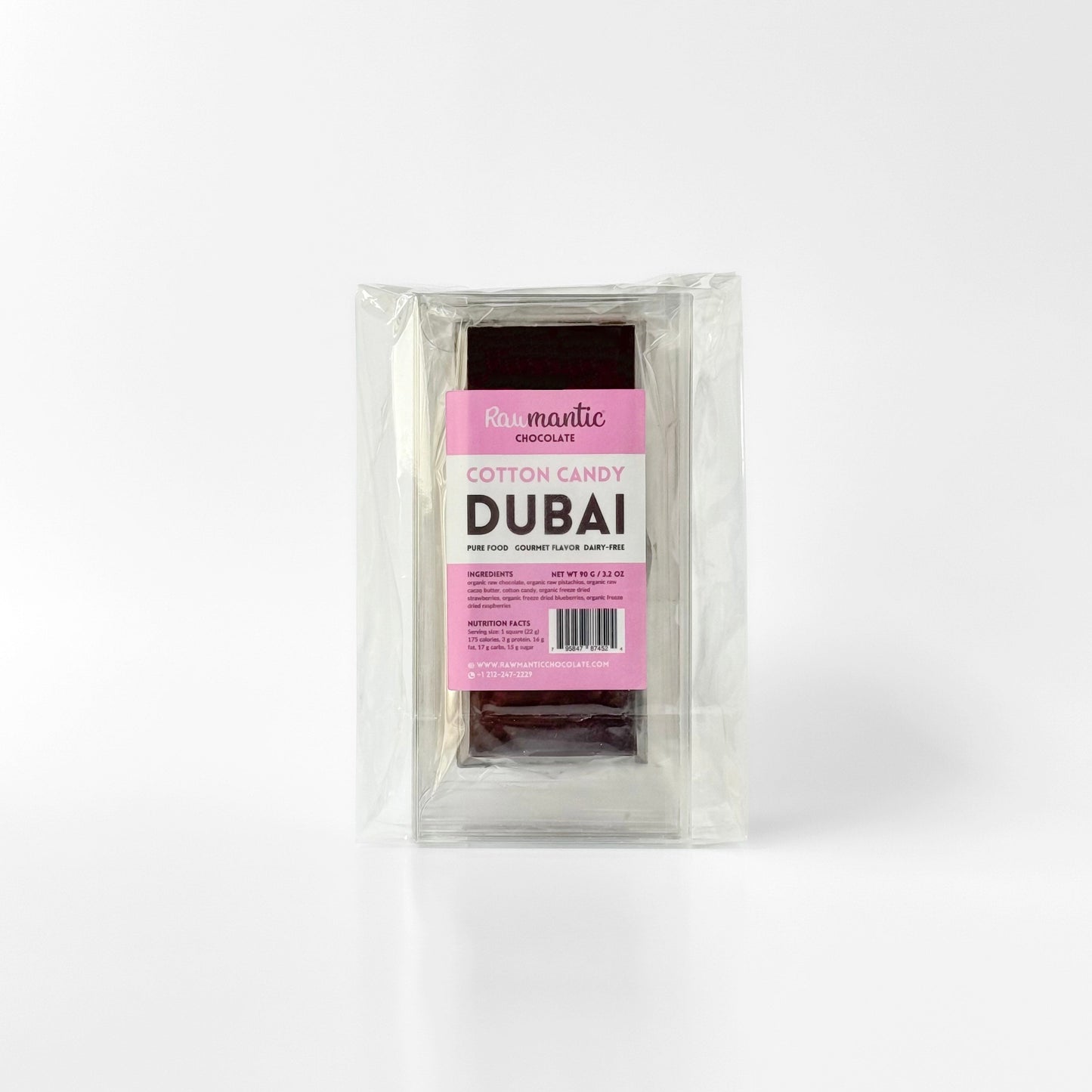Cotton Candy Angel Hair Dubai chocolate plant based, vegan Bar. 90g