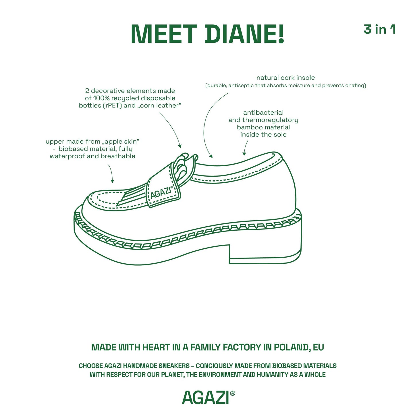 3 in 1 Apple loafers DIANE - black