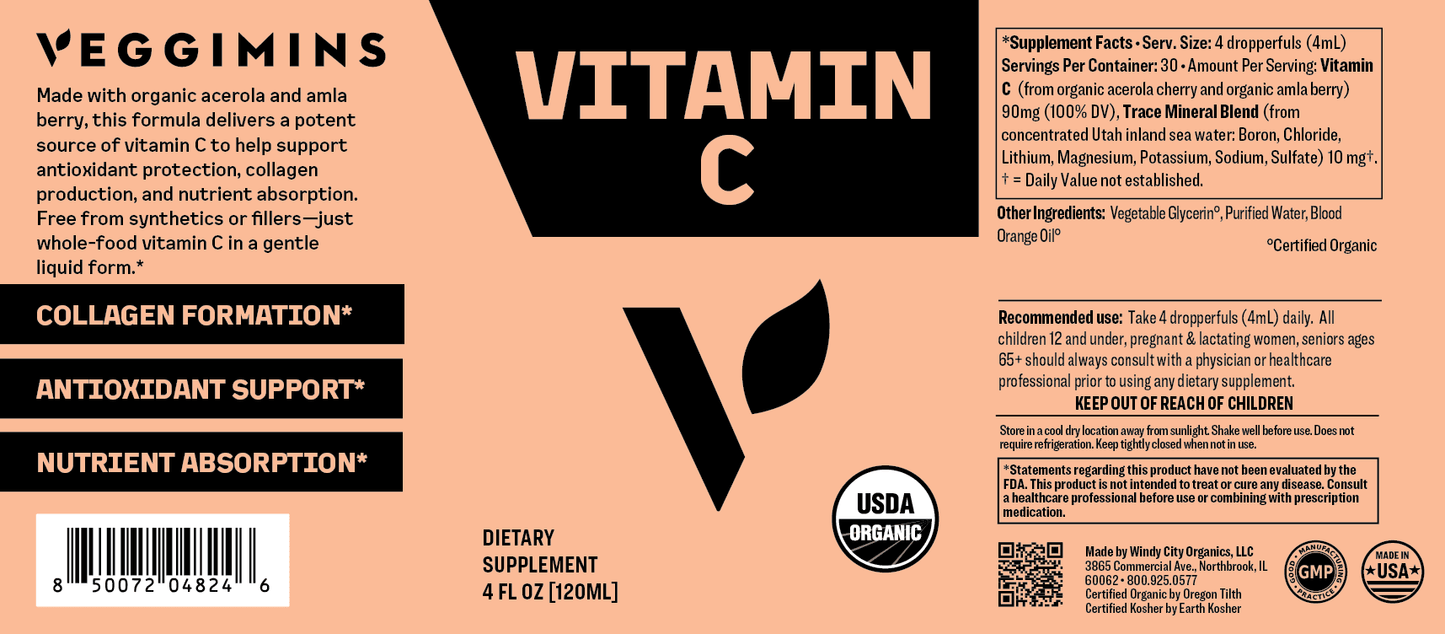 Veggimins Organic Vitamin C - Vegan America
