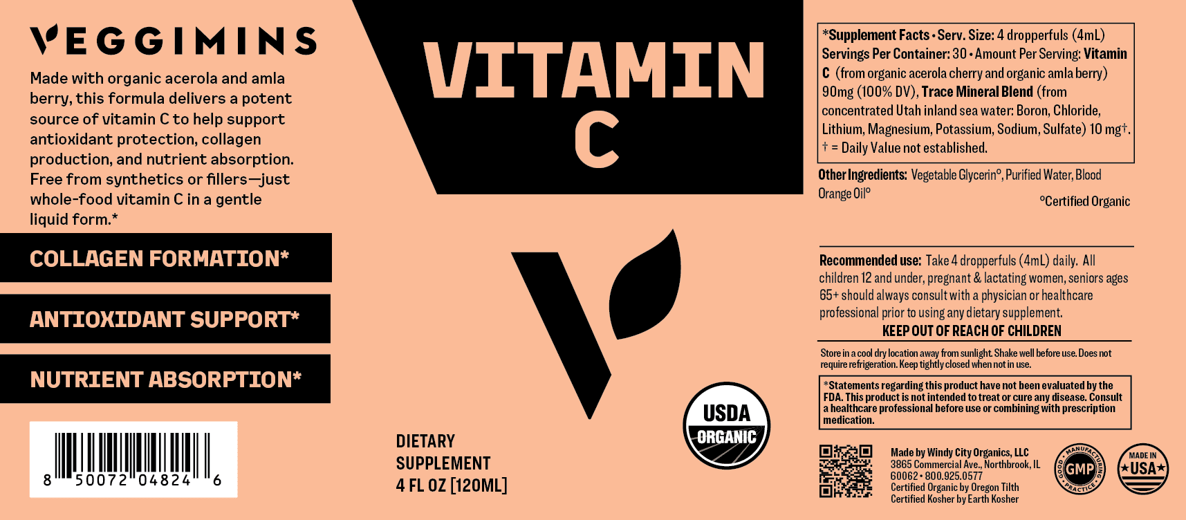 Veggimins Organic Vitamin C - Vegan America