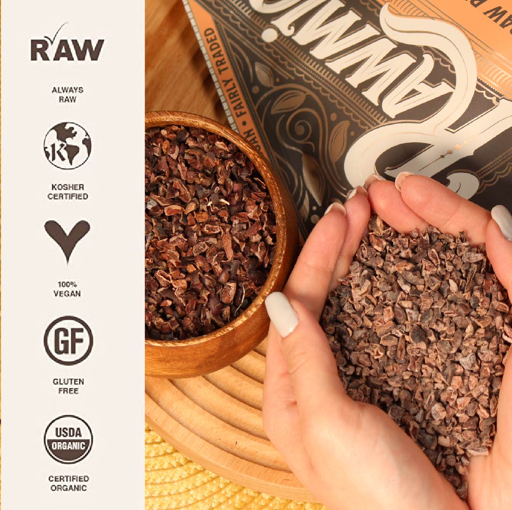Raw Organic Cacao Nibs - 16 oz - Vegan America