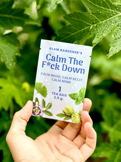 Calm The F*ck Down • Single Tea Bag • Herbal tea with Peppermint, Hops, Ginkgo & Passionflower