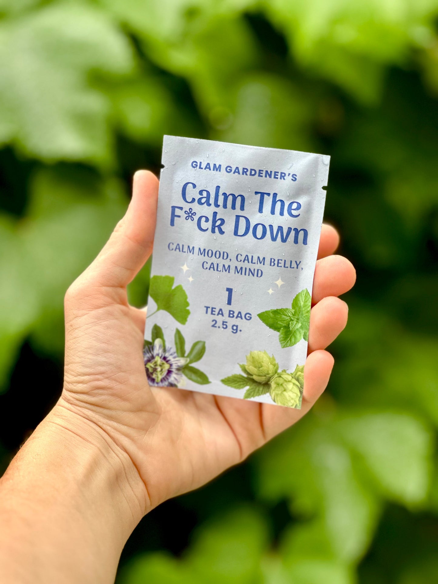 Calm The F*ck Down • Single Tea Bag • Herbal tea with Peppermint, Hops, Ginkgo & Passionflower