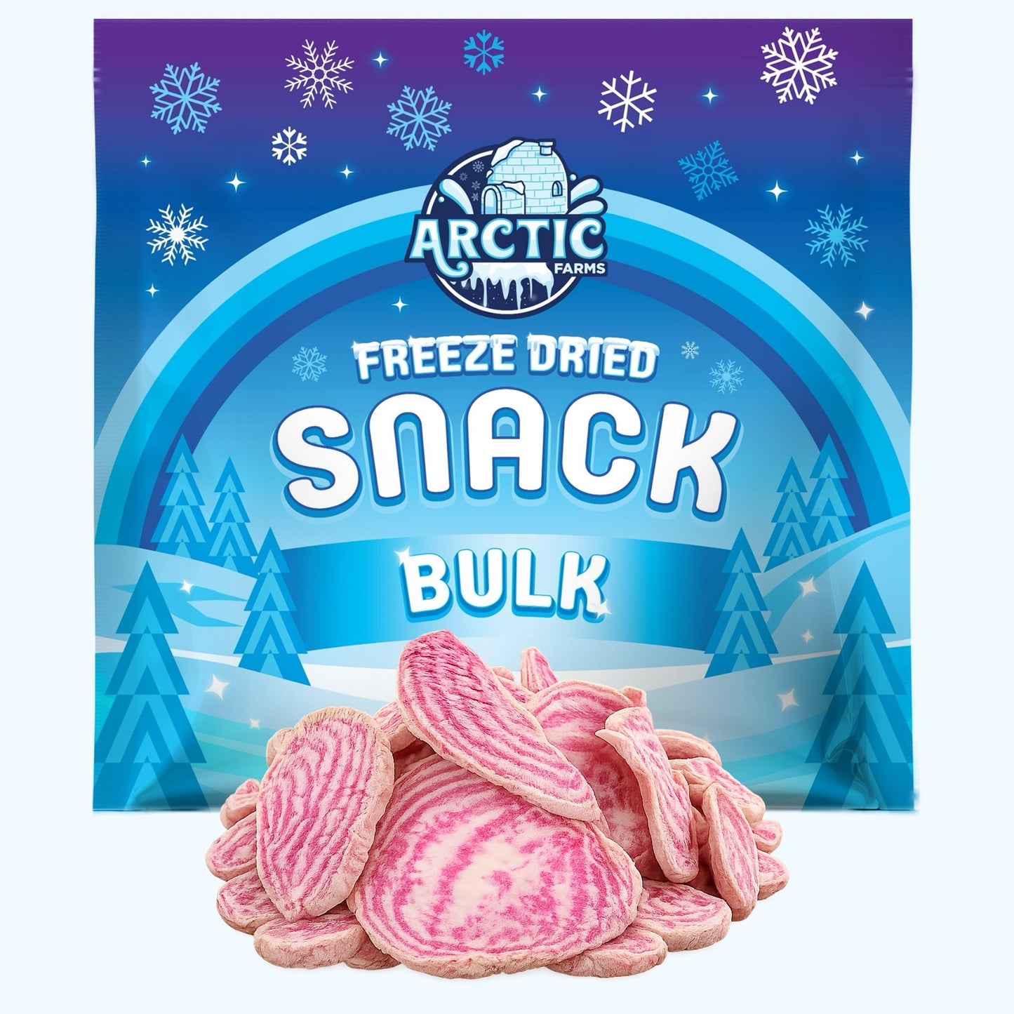 Freeze Dried Candy Cane Beet Chips - Vegan America