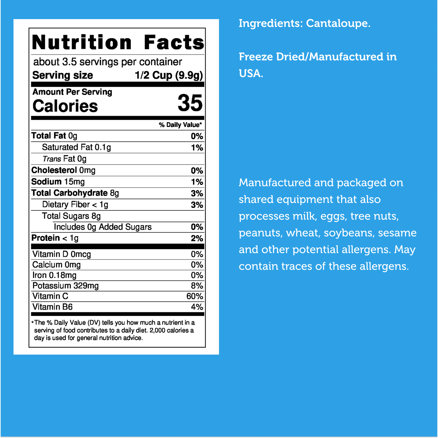 Freeze Dried Cantaloupe Melon