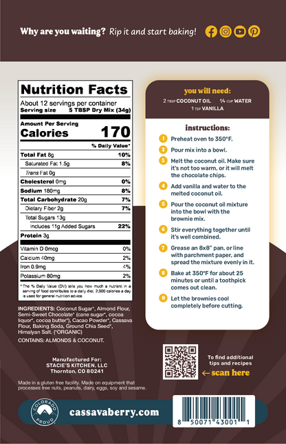 Chocolate Chip Almond Flour Brownie Mix