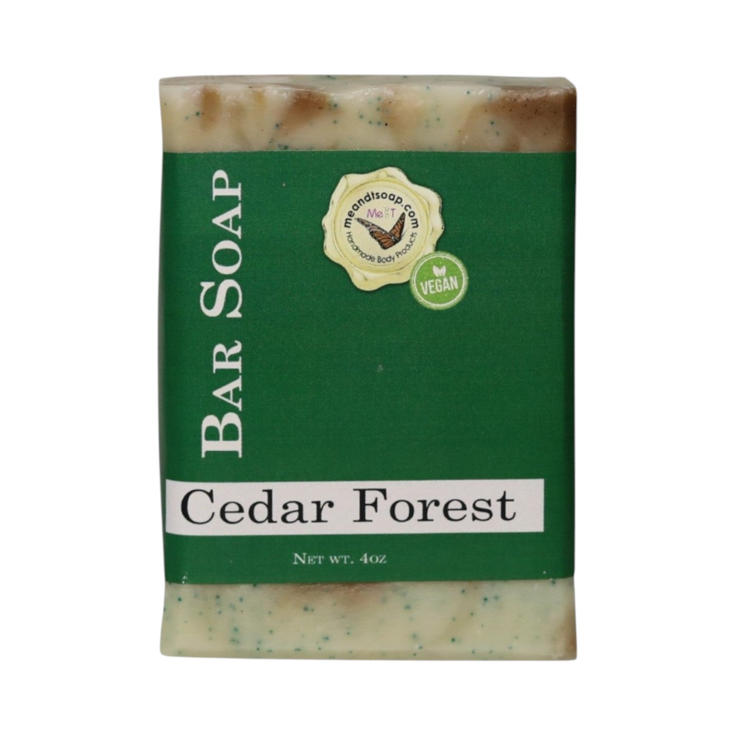 Cedar Forest Bar Soap shown with a green label