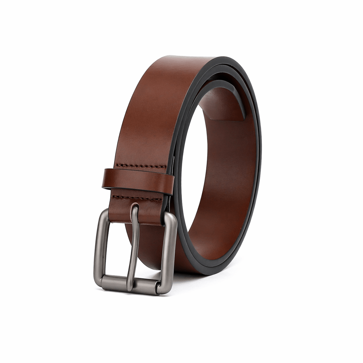 Casual belt w/ Roller buckle in Gunmetal (30 - 36) - Vegan America